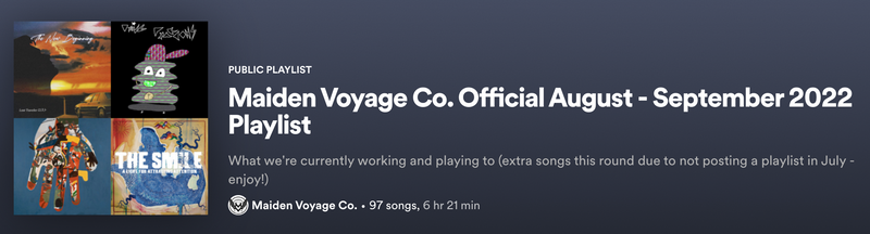 August - September 2022 Playlist