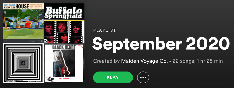 September 2020 Playlist