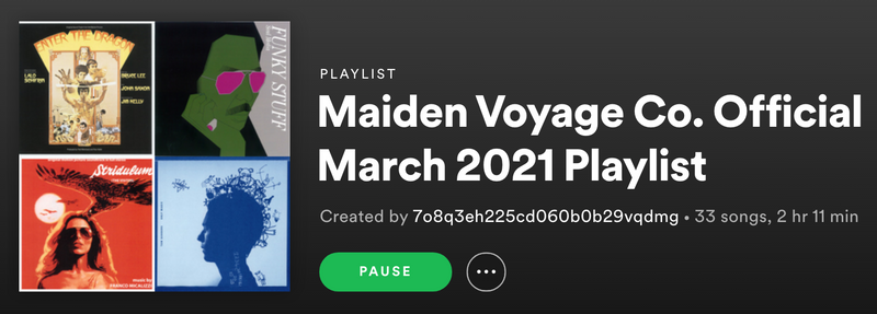 March 2021 Playlist