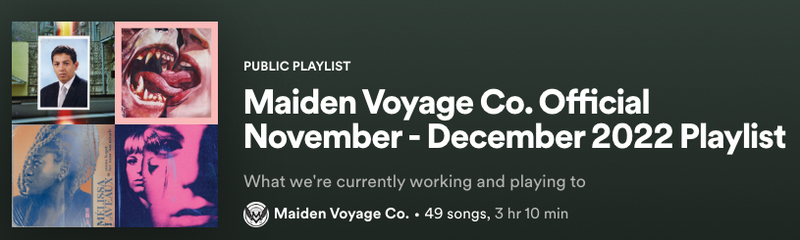 November - December 2022 Playlist