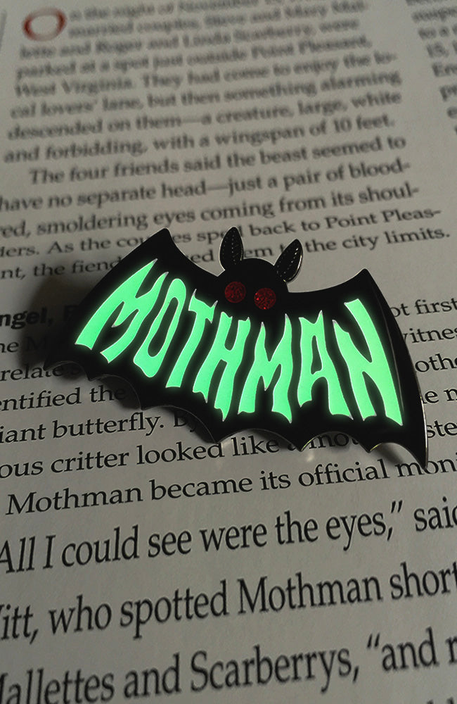 Mothman Symbol ENAMEL PIN - Glow in the Dark